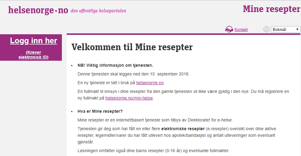 Portalen Mine Resepter Erstattes Fra 15 September 2018 Apotek No