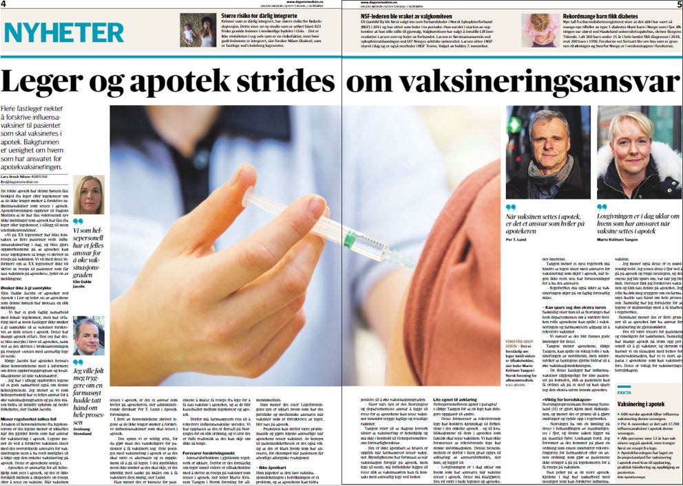 – Apotekeren er ansvarlig for all helsehjelp som ytes i apotek, sier Per T. Lund i Apotekforeningen.